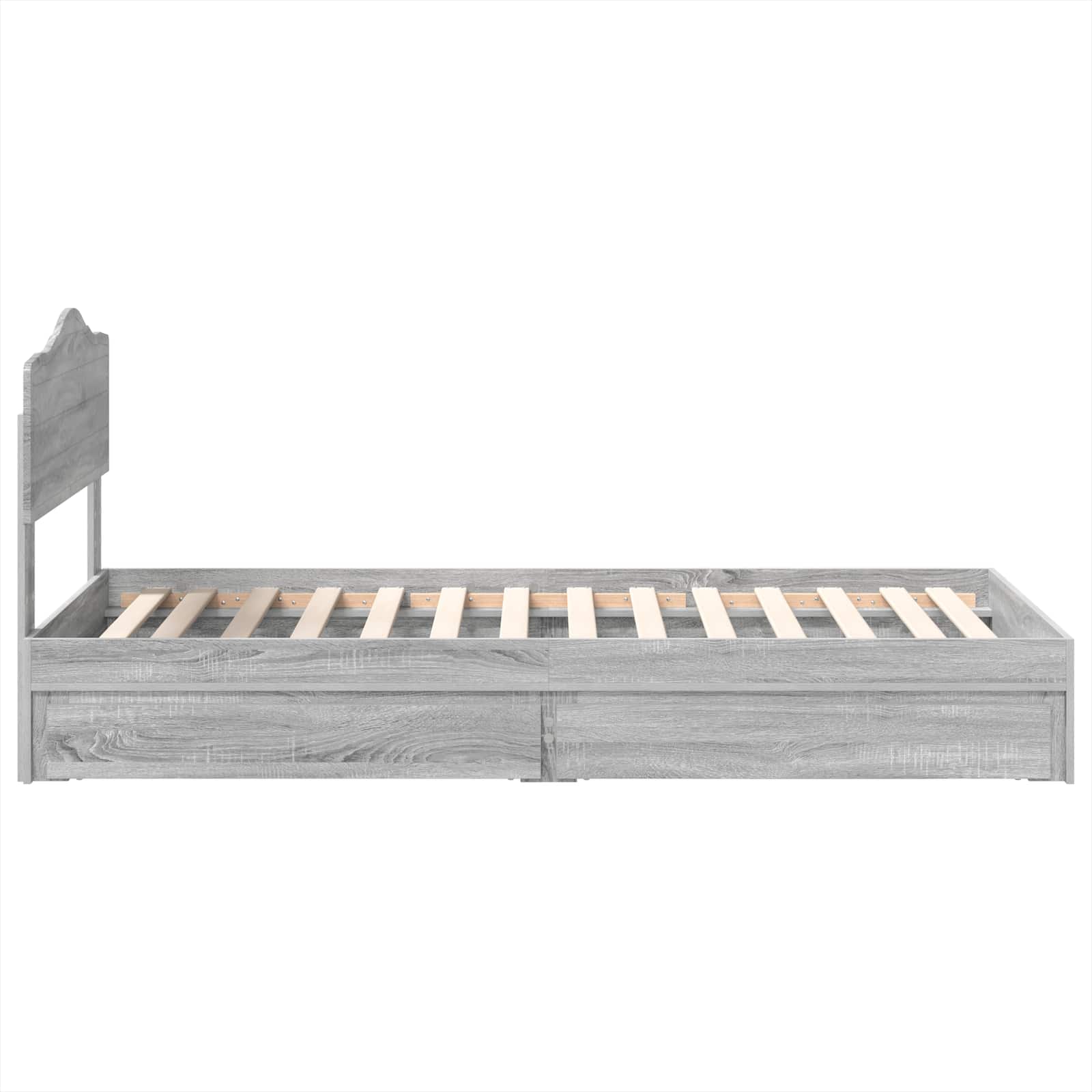 Opslag bed met hoofdeinde Grijs Sonoma 75 x 190 cm Bewerkt hout