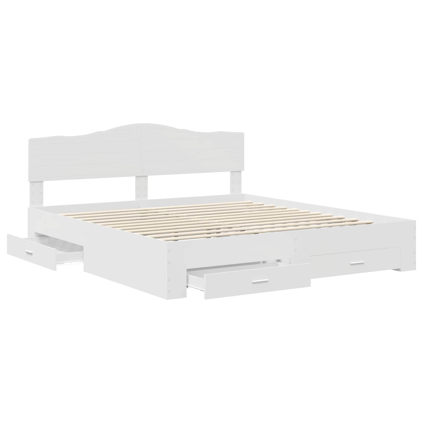 Bedframe met hoofdeinde met lade Wit 180 x 200 cm Bewerkt hout