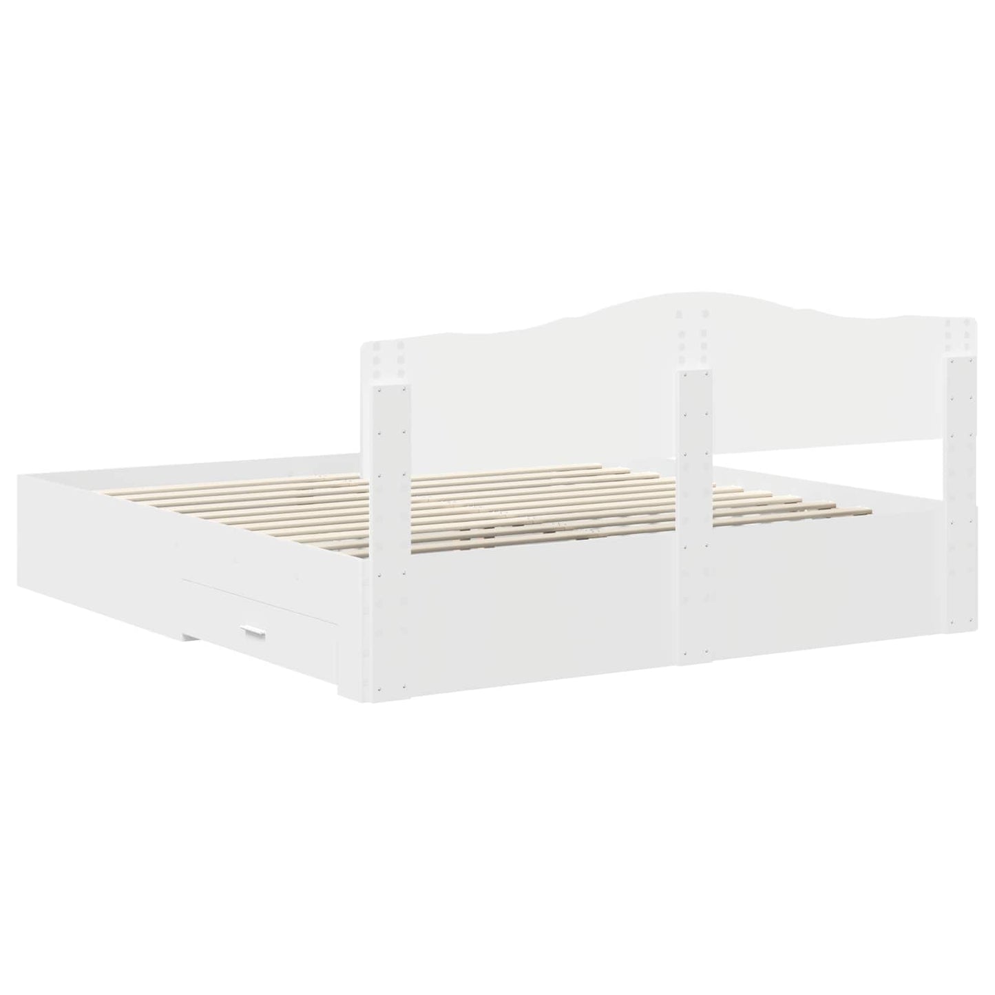 Bedframe met hoofdeinde met lade Wit 180 x 200 cm Bewerkt hout