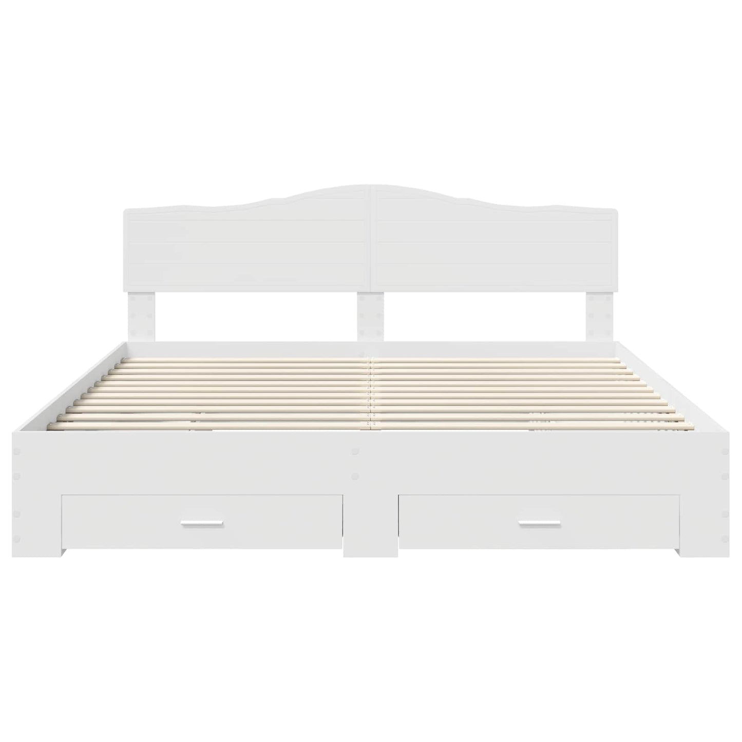 Bedframe met hoofdeinde met lade Wit 180 x 200 cm Bewerkt hout