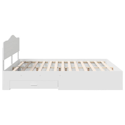Bedframe met hoofdeinde met lade Wit 180 x 200 cm Bewerkt hout