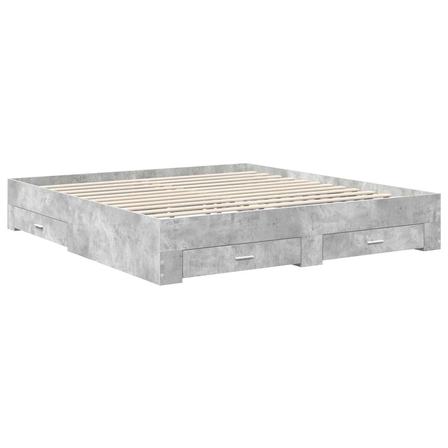 Bedframe met hoofdeinde Beton Grijs 180 x 200 cm Bewerkt hout