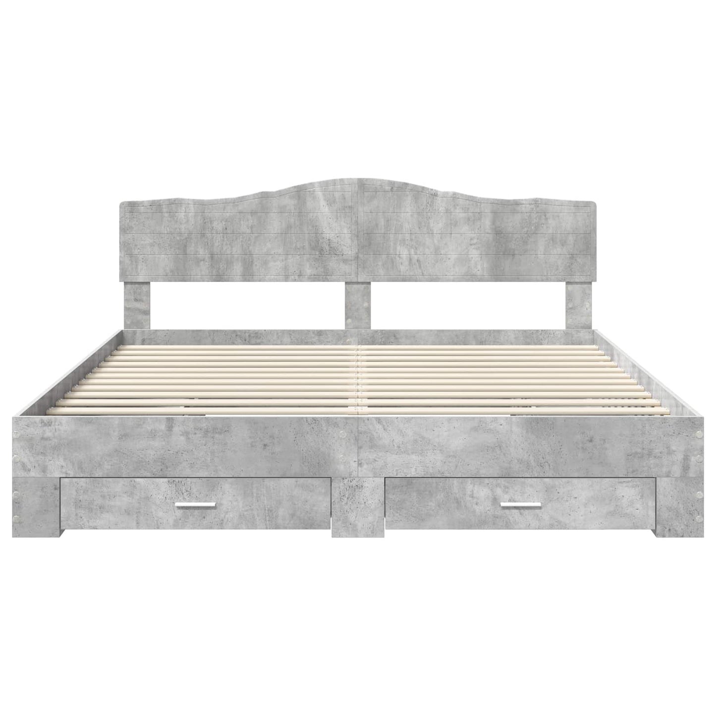 Bedframe met hoofdeinde Beton Grijs 180 x 200 cm Bewerkt hout