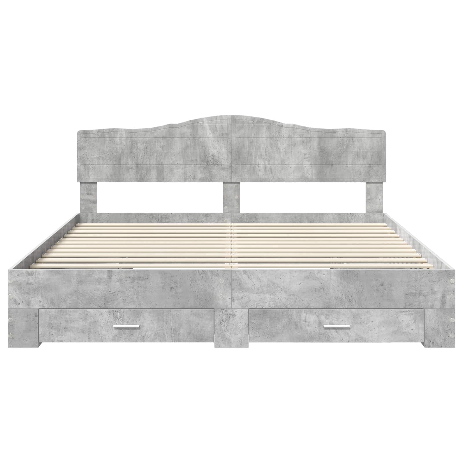 Bedframe met hoofdeinde Beton Grijs 180 x 200 cm Bewerkt hout