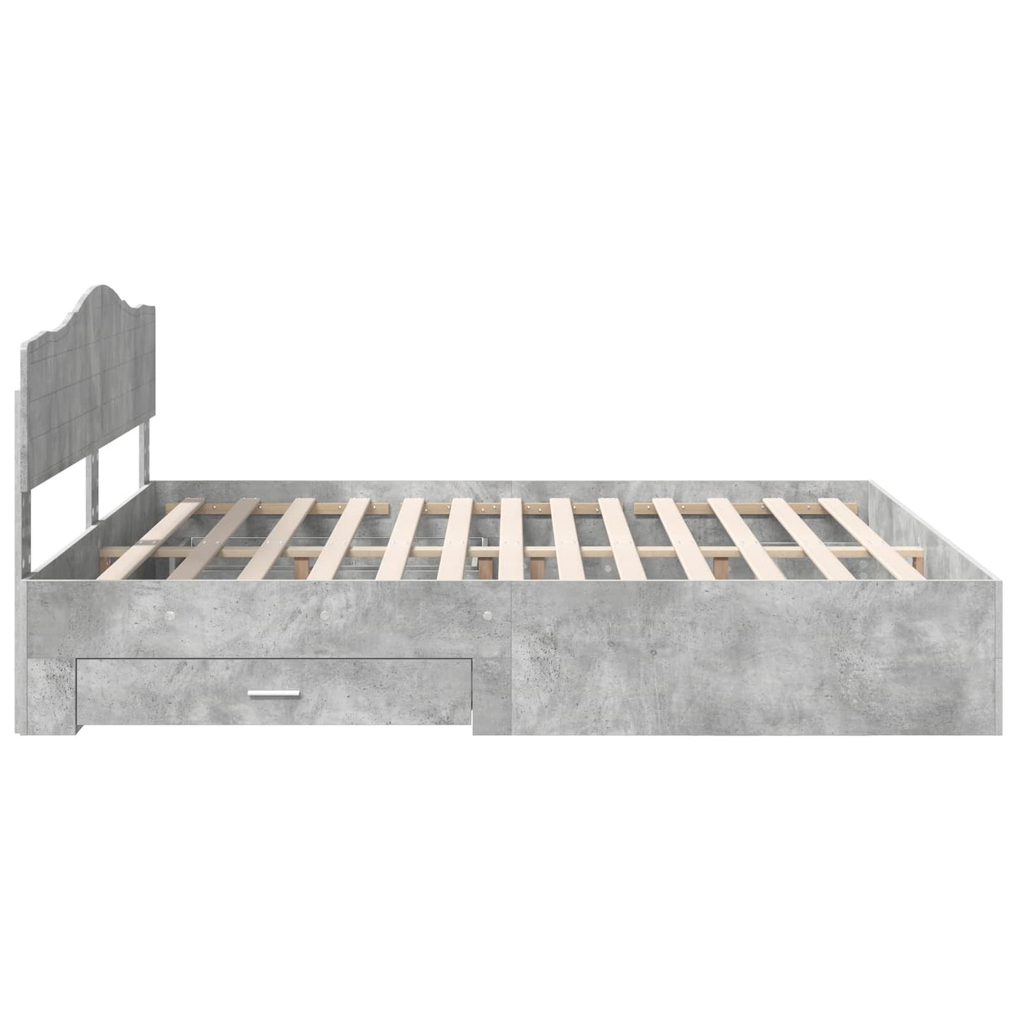 Bedframe met hoofdeinde Beton Grijs 180 x 200 cm Bewerkt hout
