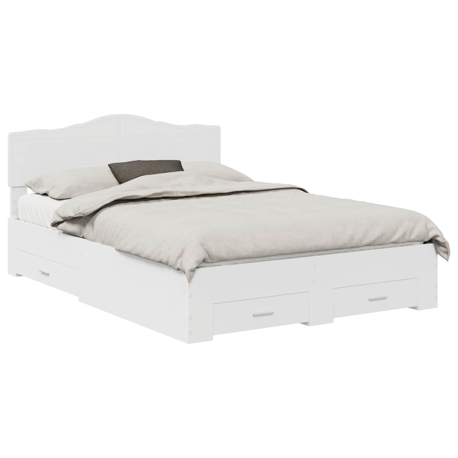 Bedframe met hoofdeinde met lade Wit 160 x 200 cm Bewerkt hout