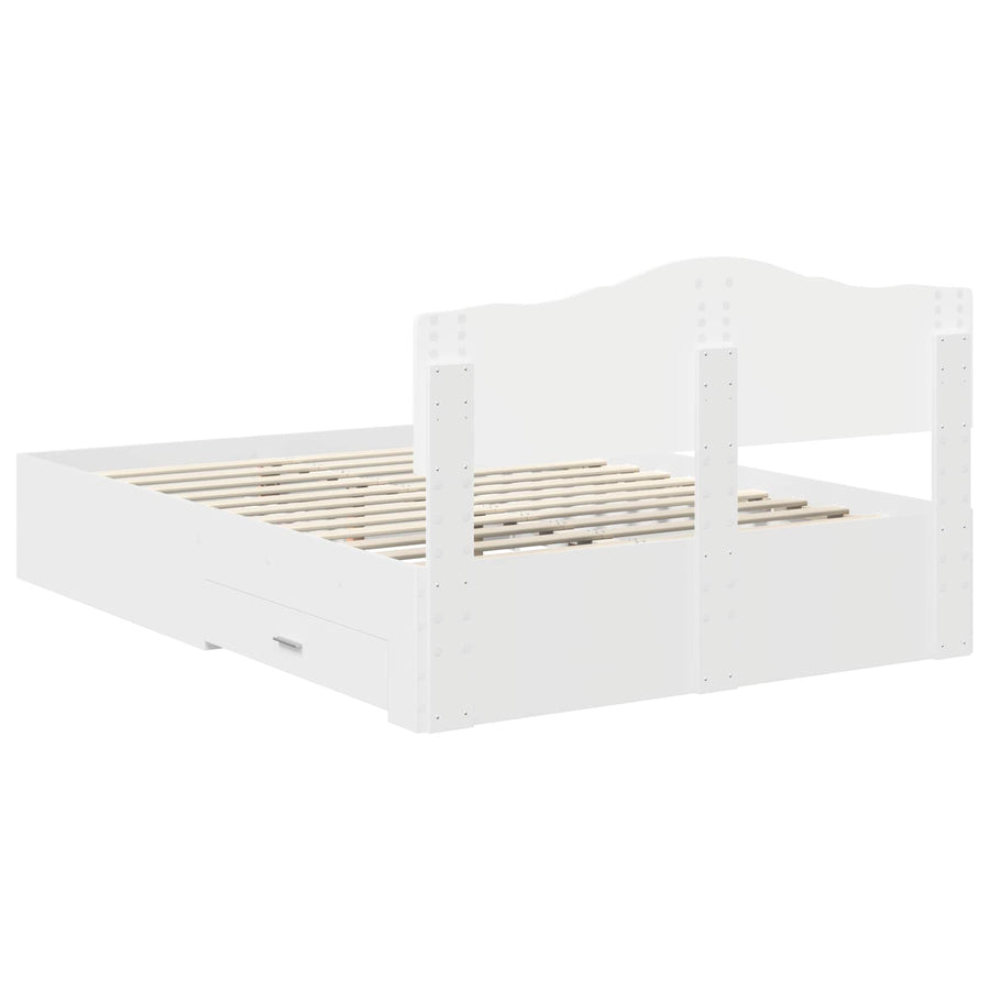 Bedframe met hoofdeinde met lade Wit 160 x 200 cm Bewerkt hout