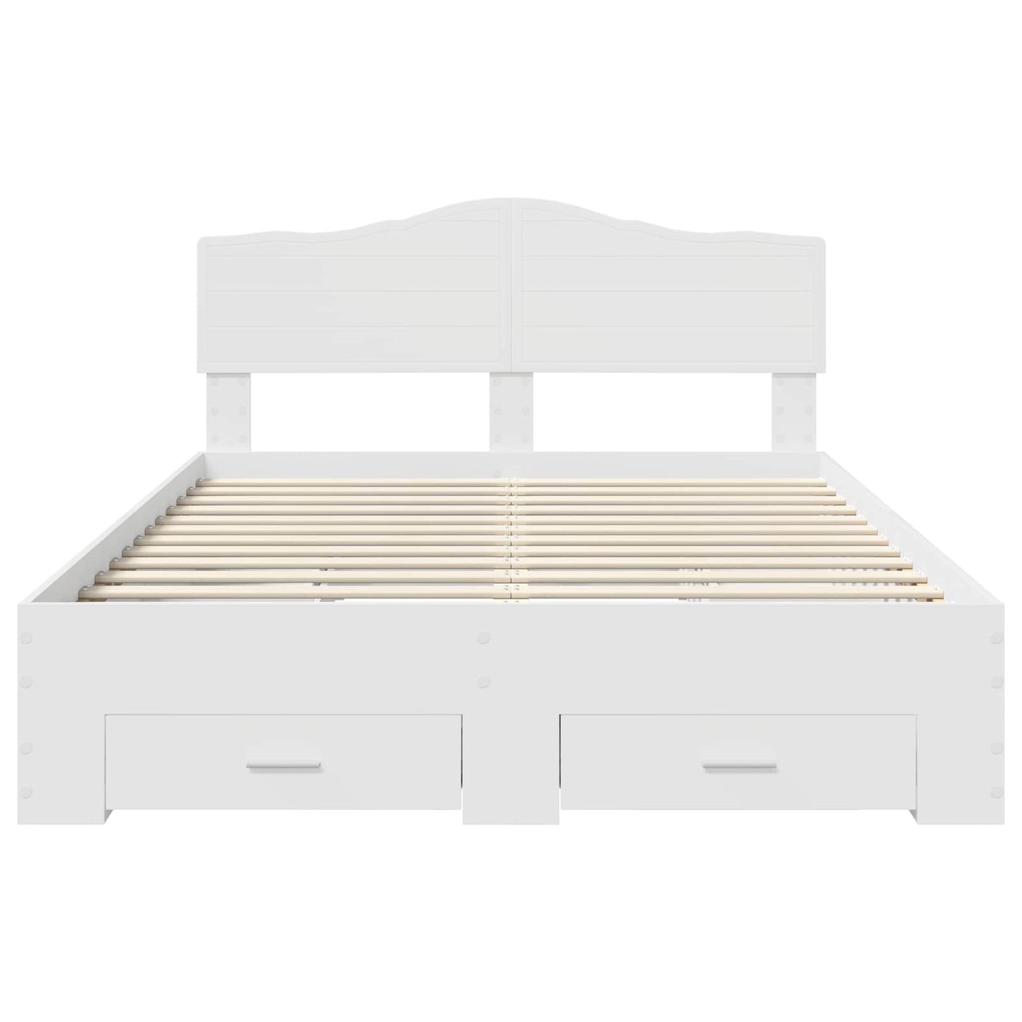 Bedframe met hoofdeinde met lade Wit 160 x 200 cm Bewerkt hout