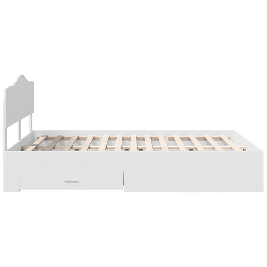 Bedframe met hoofdeinde met lade Wit 160 x 200 cm Bewerkt hout