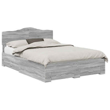 Bedframe met hoofdeinde Grijs Sonoma 160 x 200 cm Bewerkt hout