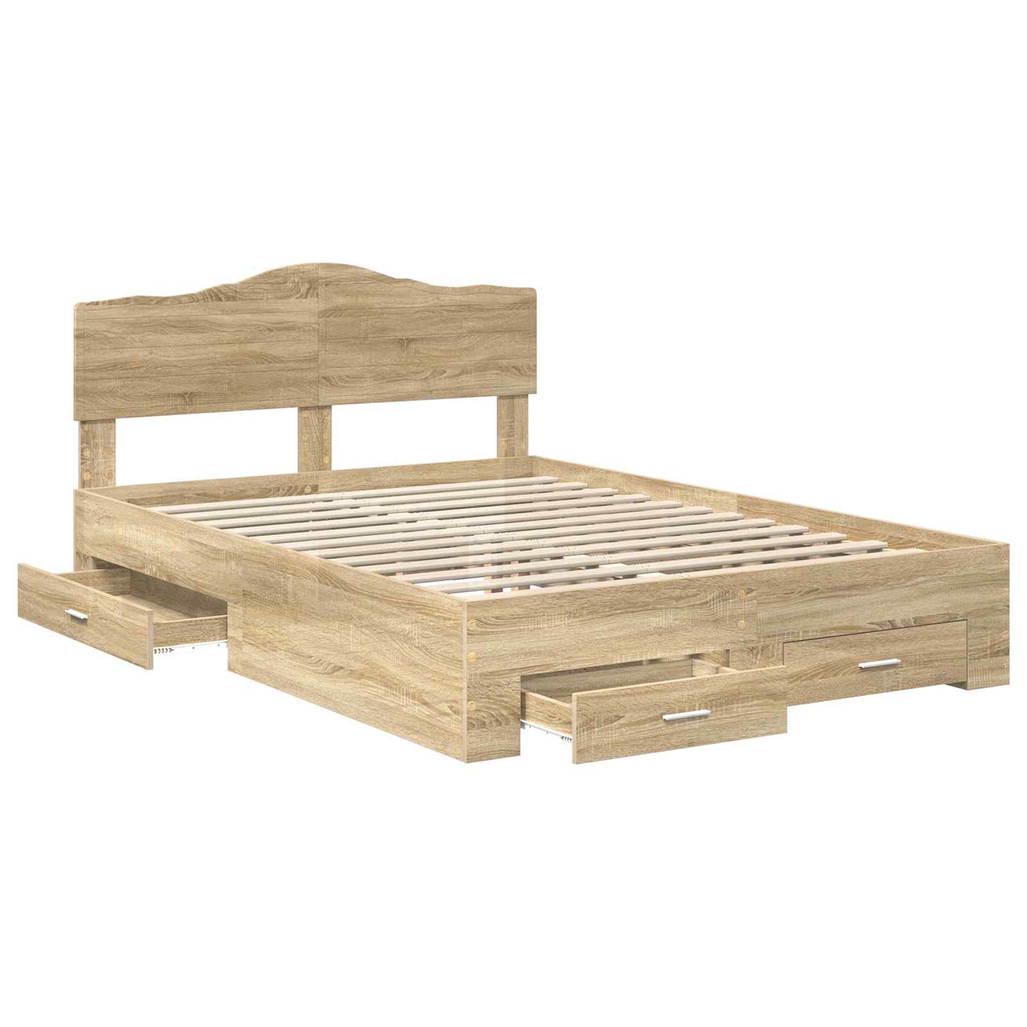 Bedframe met hoofdeinde Sonoma Eiken 150 x 200 cm Bewerkt hout