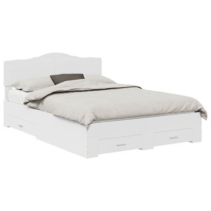 Bedframe met hoofdeinde met lade Wit 140 x 200 cm Bewerkt hout
