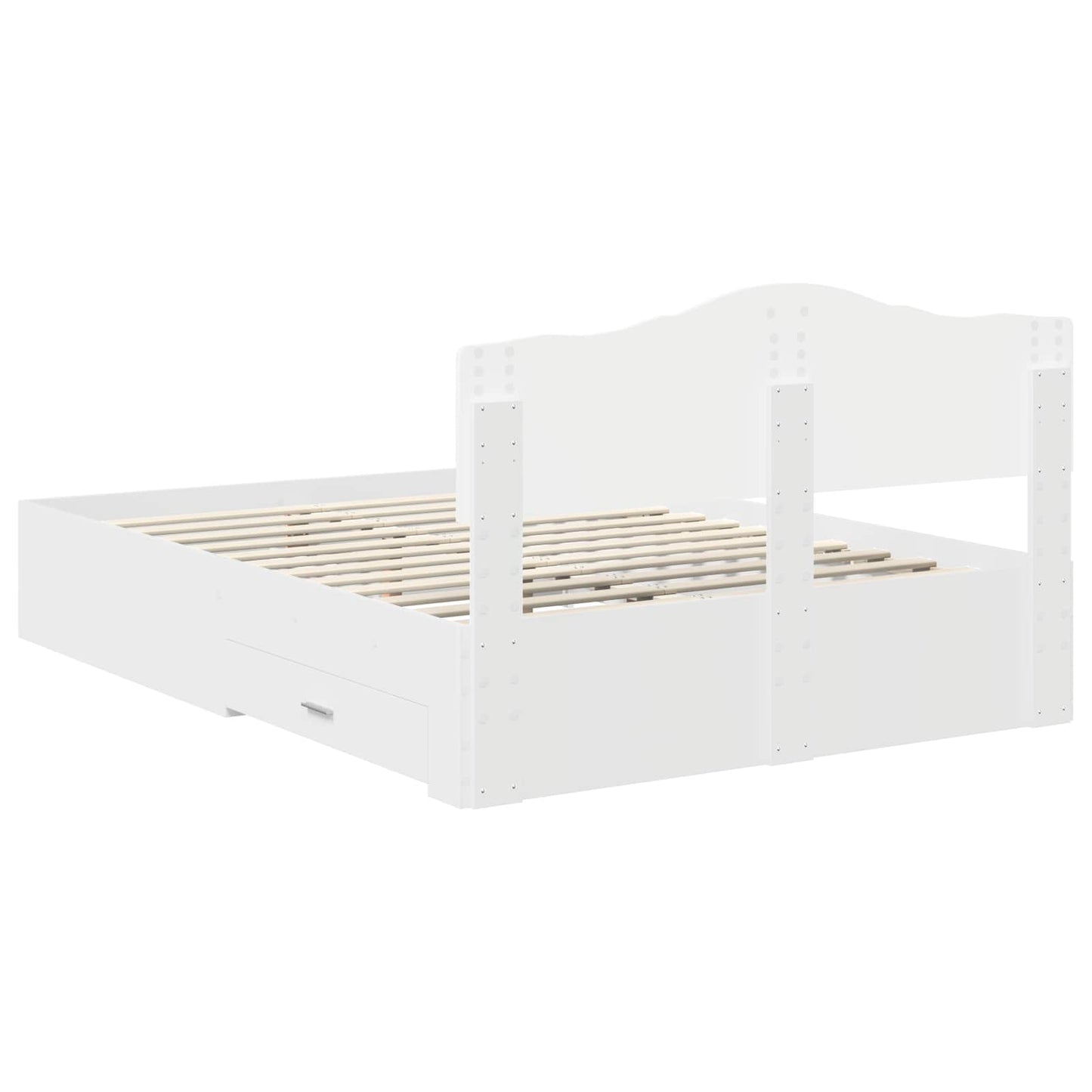 Bedframe met hoofdeinde met lade Wit 140 x 200 cm Bewerkt hout