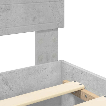 Bedframe met hoofdeinde Beton Grijs 140 x 200 cm Bewerkt hout