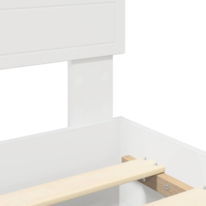 Bedframe met hoofdeinde met lade Wit 140 x 190 cm Bewerkt hout