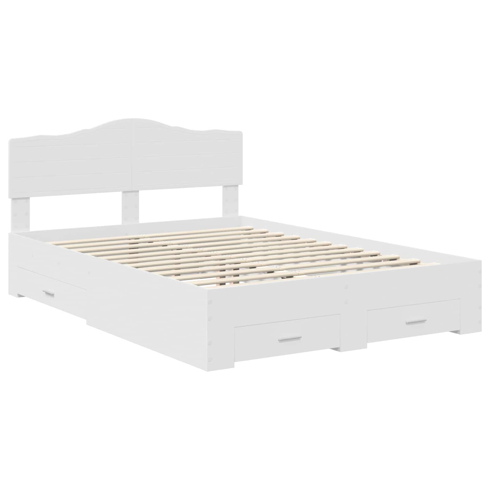 Bedframe met hoofdeinde met lade Wit 140 x 190 cm Bewerkt hout