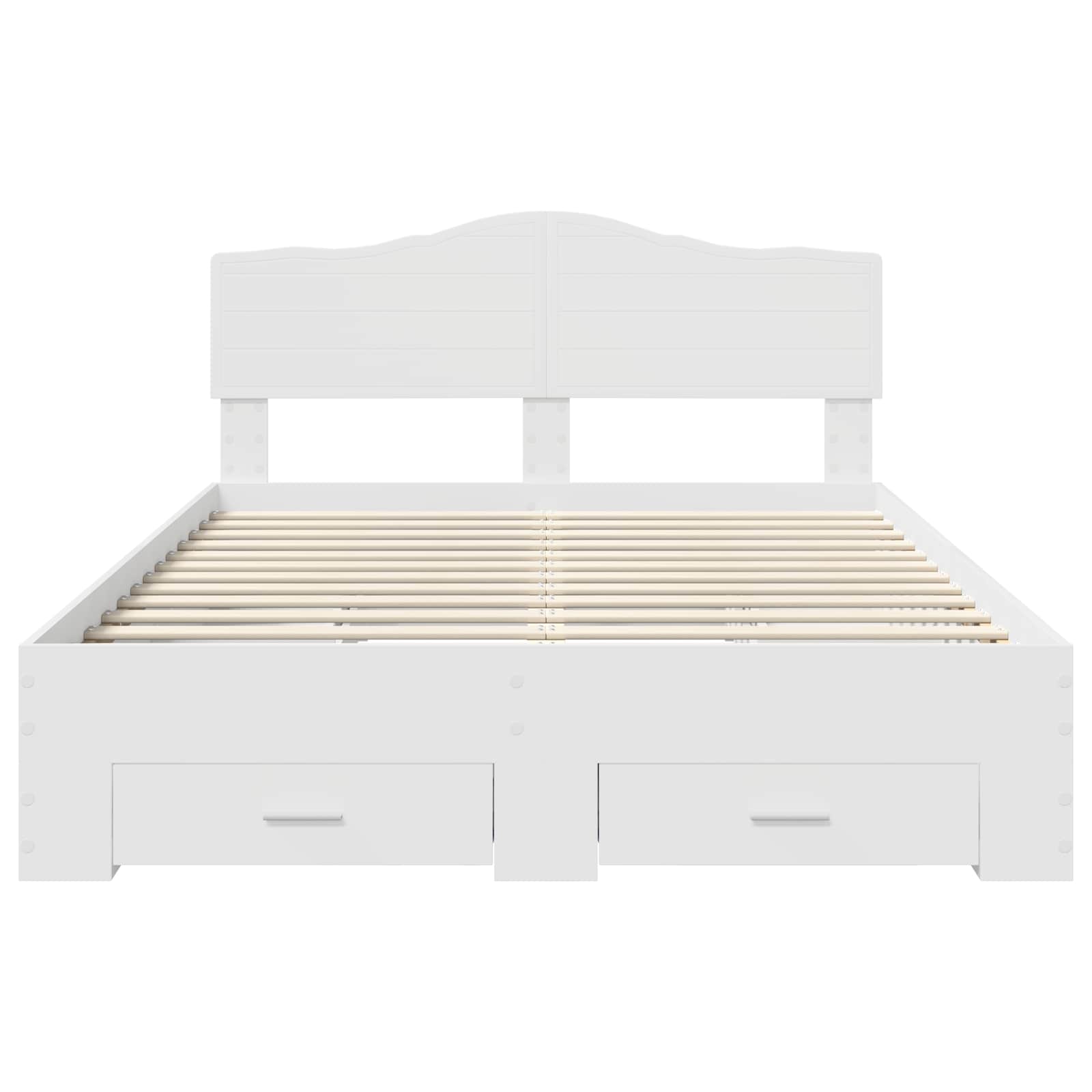 Bedframe met hoofdeinde met lade Wit 140 x 190 cm Bewerkt hout