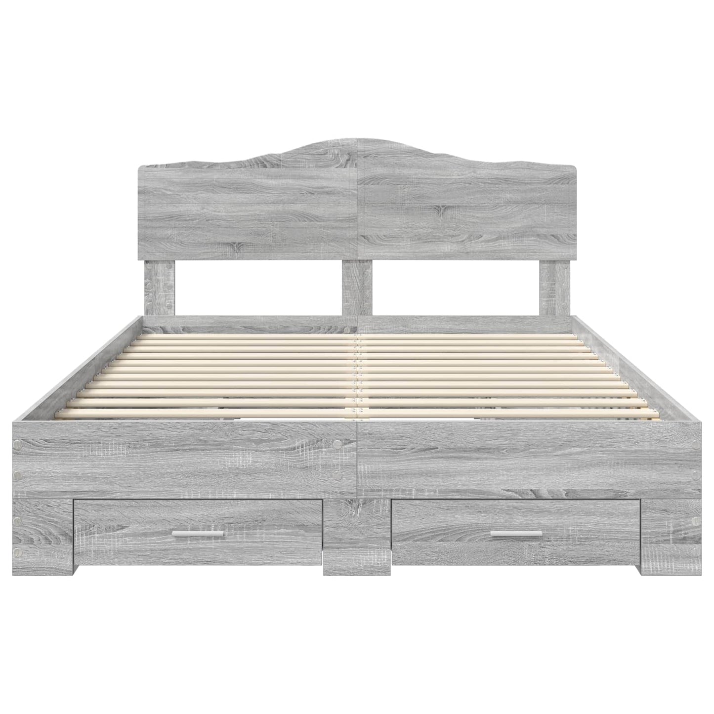 Bedframe met hoofdeinde Grijs Sonoma 140 x 190 cm Bewerkt hout