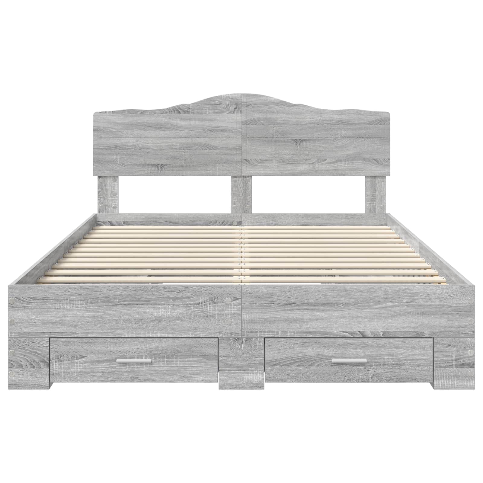 Bedframe met hoofdeinde Grijs Sonoma 140 x 190 cm Bewerkt hout