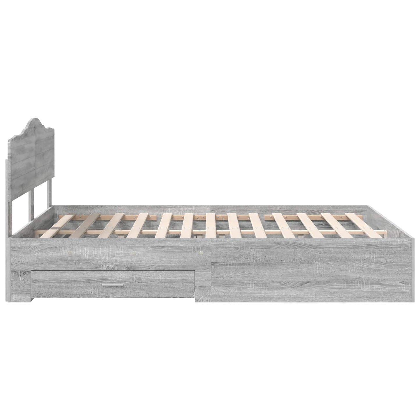 Bedframe met hoofdeinde Grijs Sonoma 140 x 190 cm Bewerkt hout