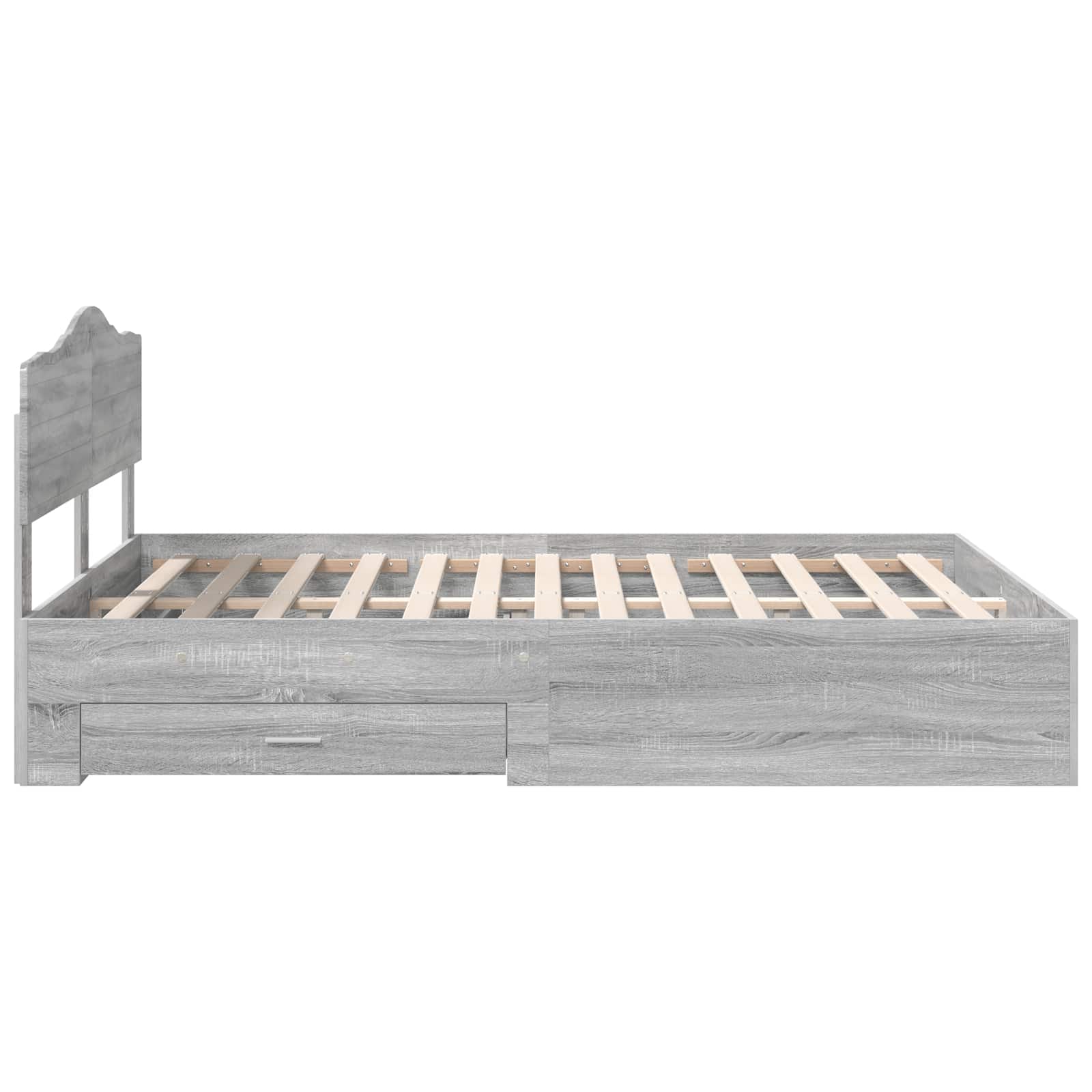 Bedframe met hoofdeinde Grijs Sonoma 140 x 190 cm Bewerkt hout
