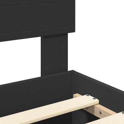 Bedframe met hoofdeinde Zwart 135 x 190 cm Bewerkt hout