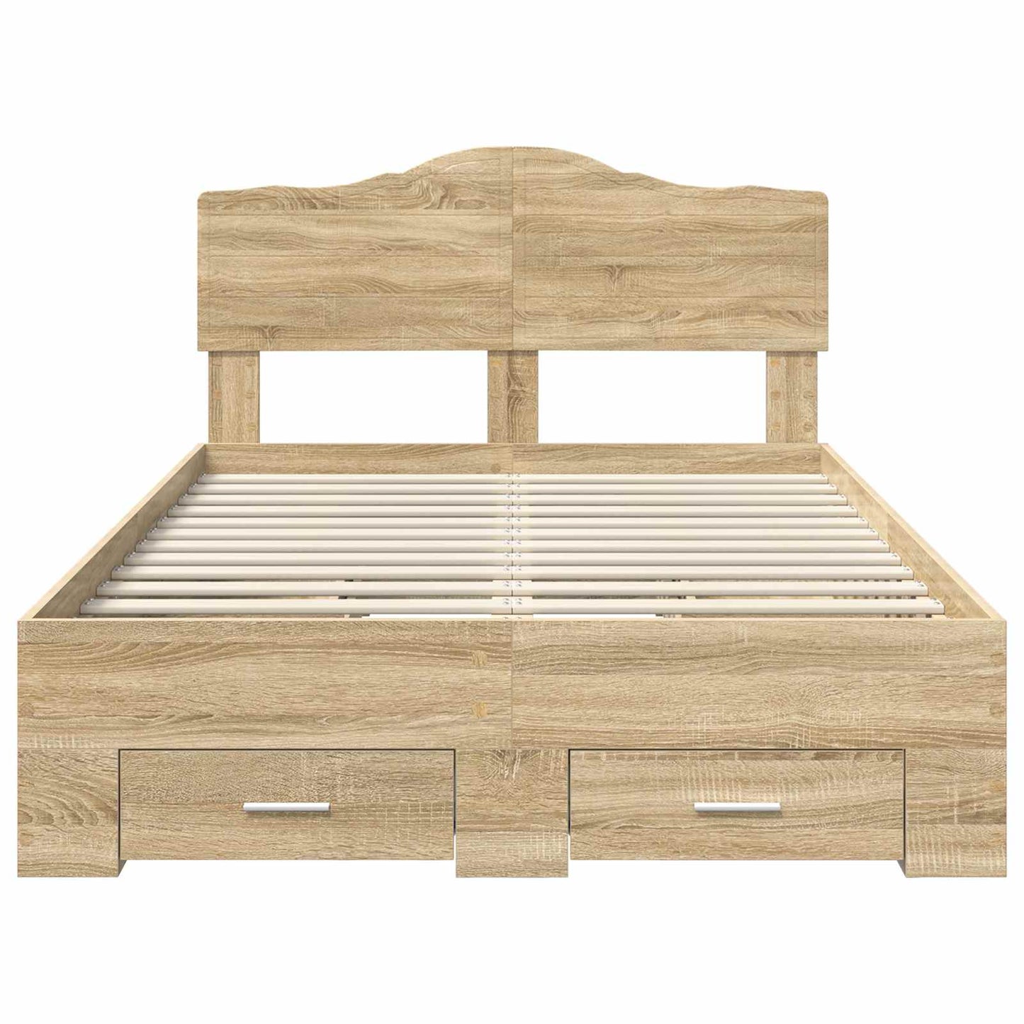 Bedframe met hoofdeinde Sonoma Eiken 120 x 200 cm Bewerkt hout