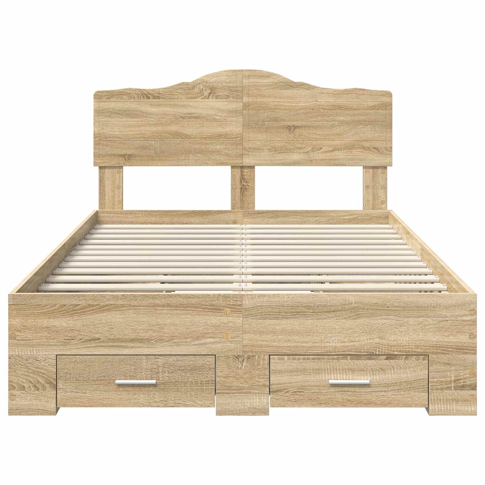 Bedframe met hoofdeinde Sonoma Eiken 120 x 200 cm Bewerkt hout