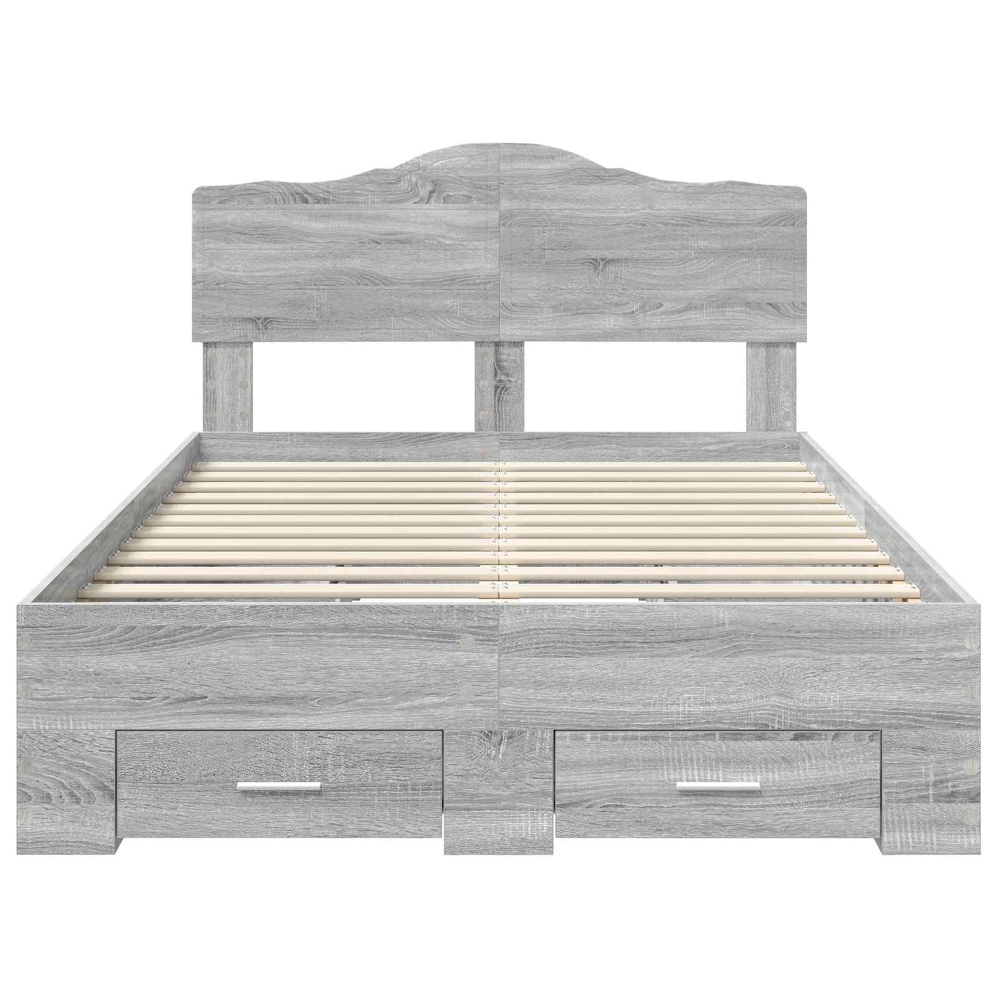Bedframe met hoofdeinde Grijs Sonoma 120 x 200 cm Bewerkt hout