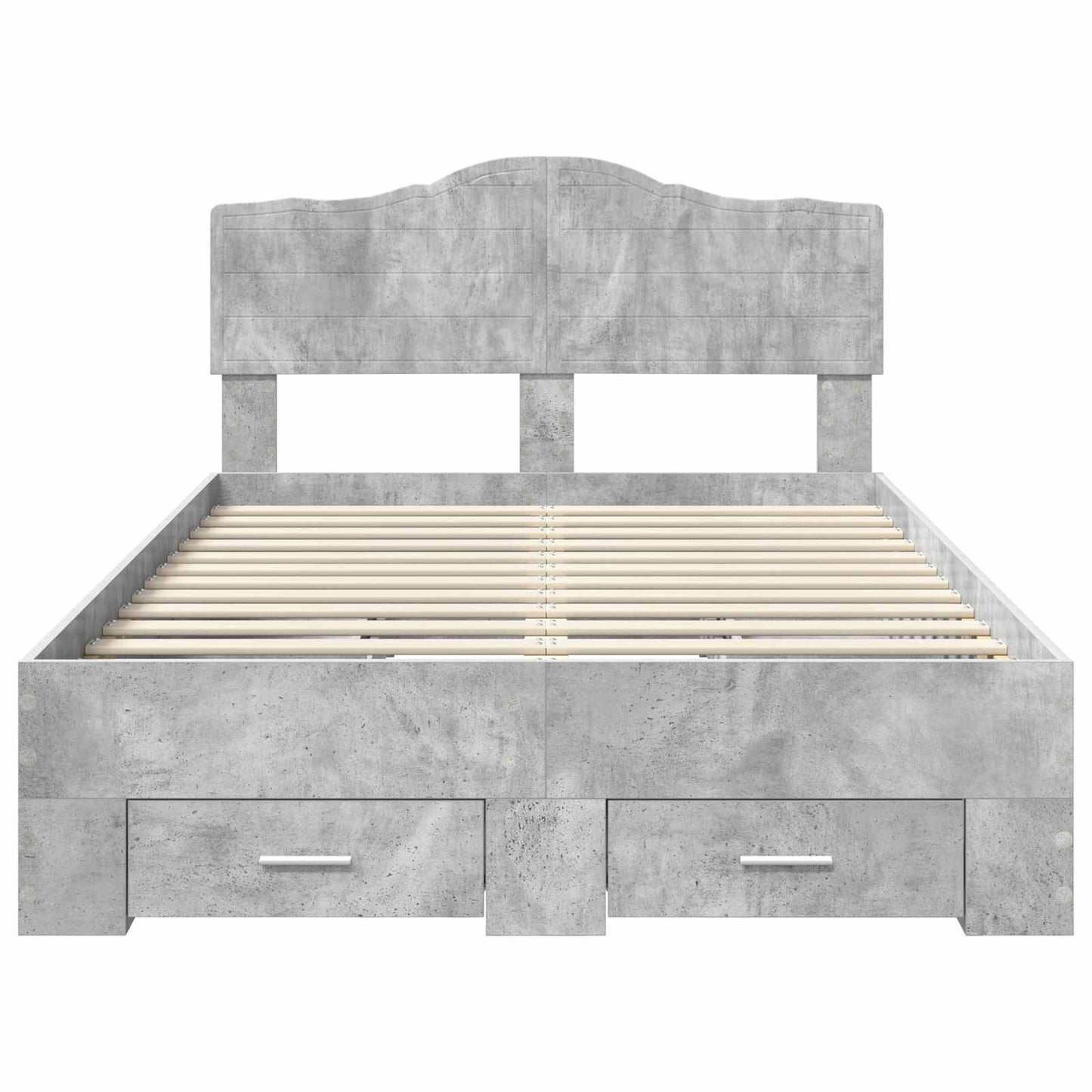 Bedframe met hoofdeinde Beton Grijs 120 x 190 cm Bewerkt hout