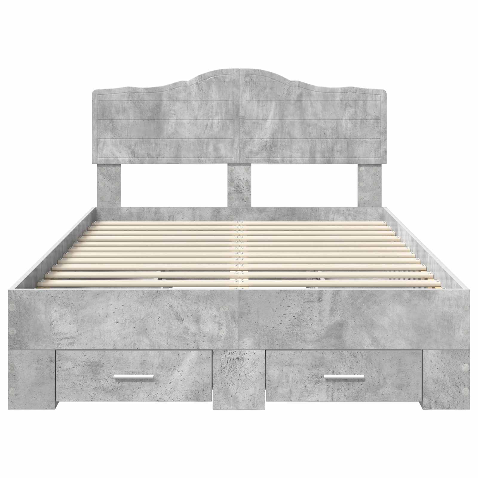 Bedframe met hoofdeinde Beton Grijs 120 x 190 cm Bewerkt hout