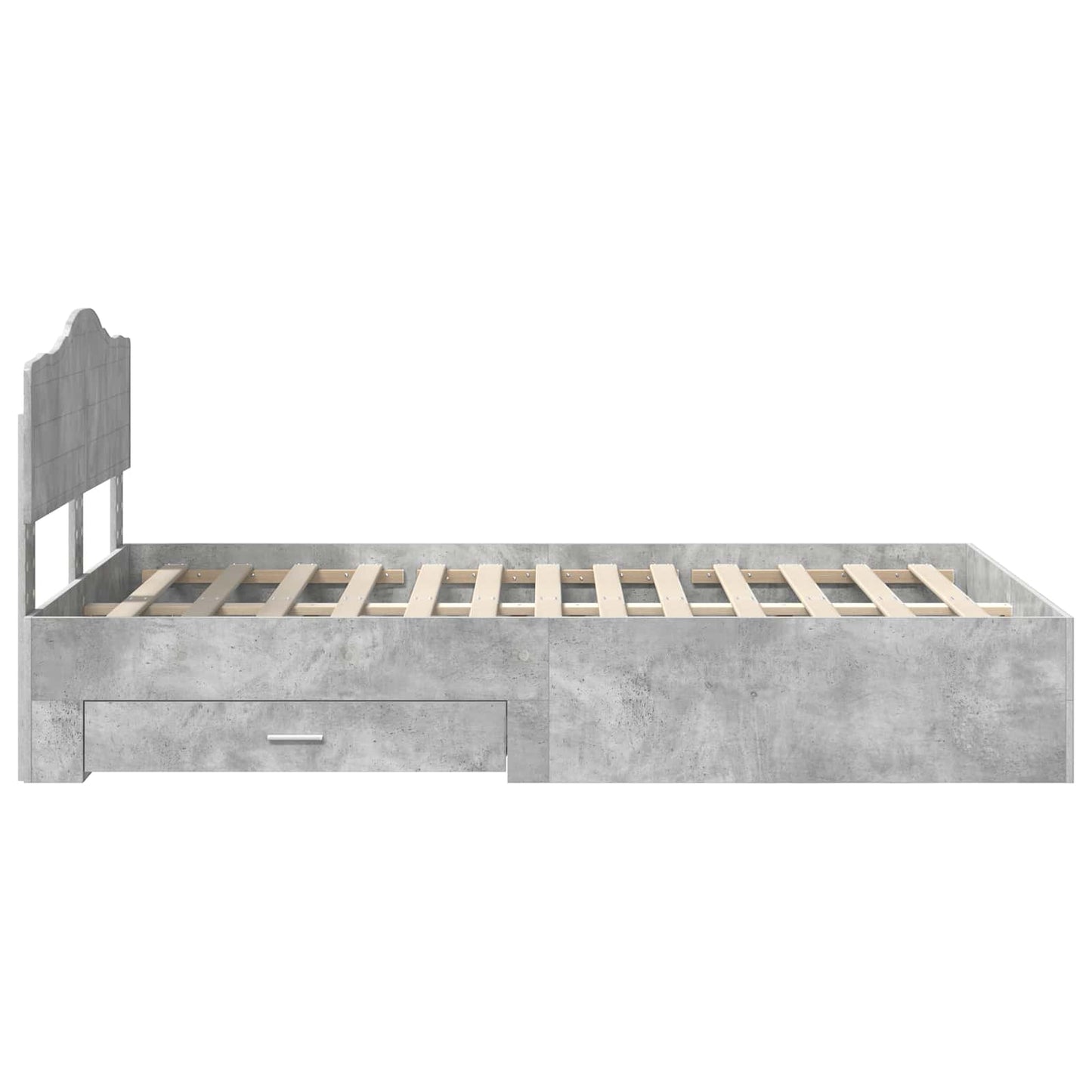 Bedframe met hoofdeinde Beton Grijs 120 x 190 cm Bewerkt hout