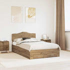 Bed frame with headboard Artisan Oak 120 x 190 cm Engineered wood