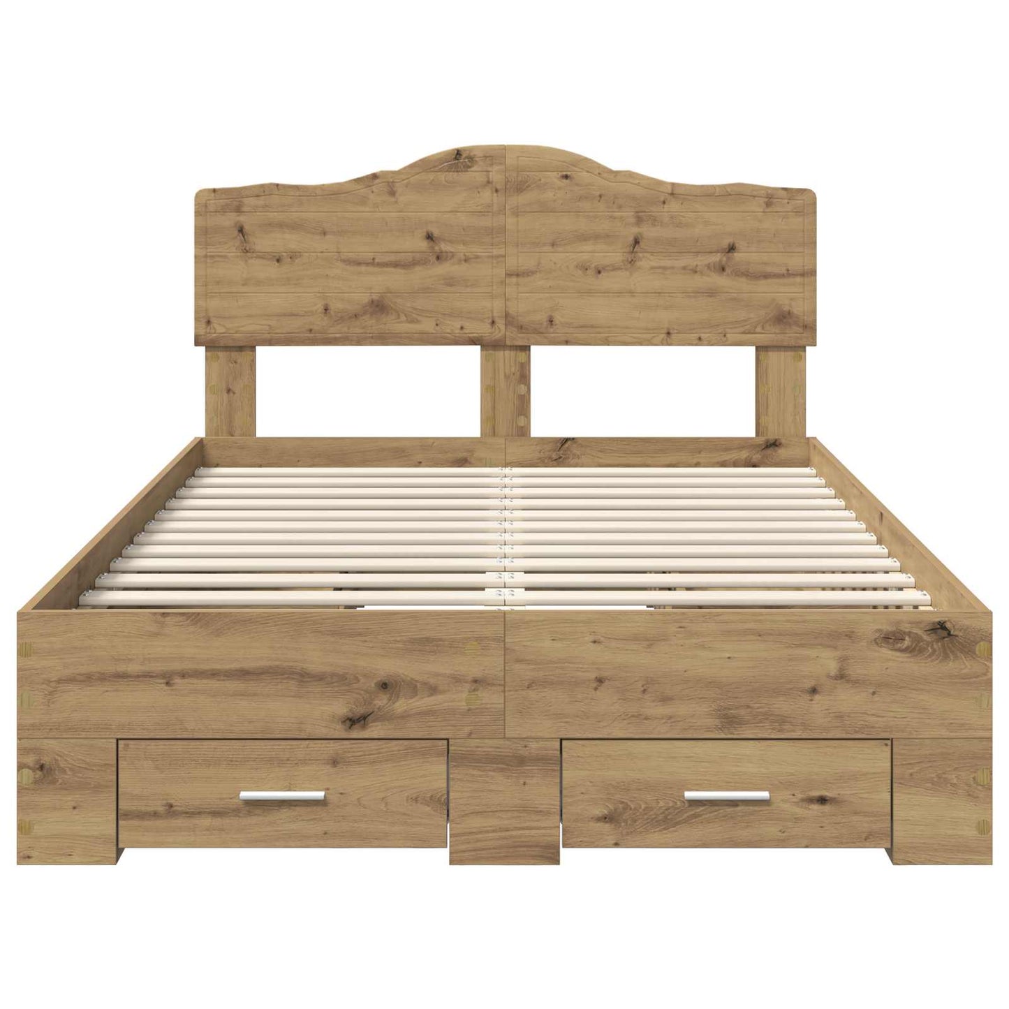 Bedframe met hoofdeinde Artisan Eiken 120 x 190 cm Bewerkt hout