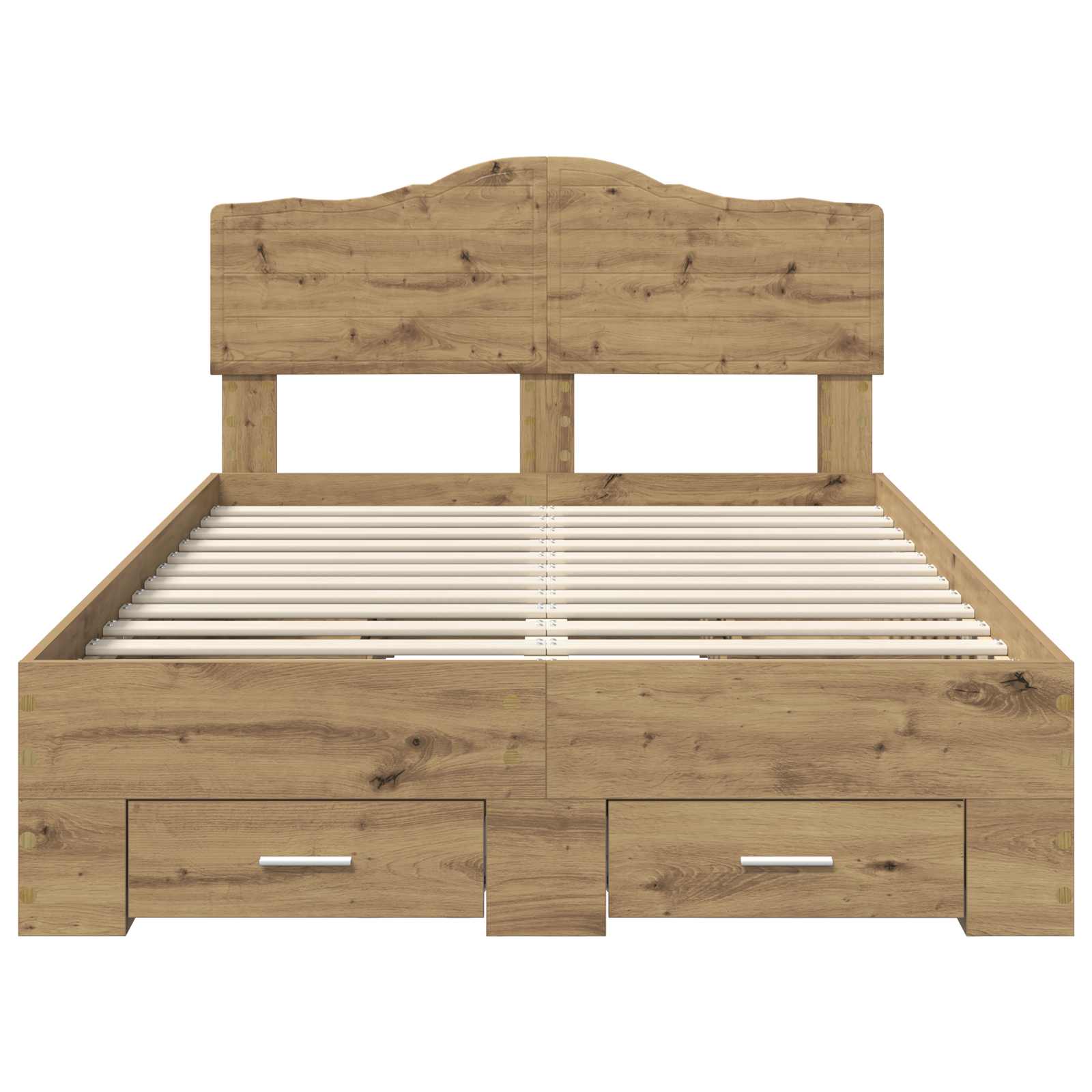 Bedframe met hoofdeinde Artisan Eiken 120 x 190 cm Bewerkt hout
