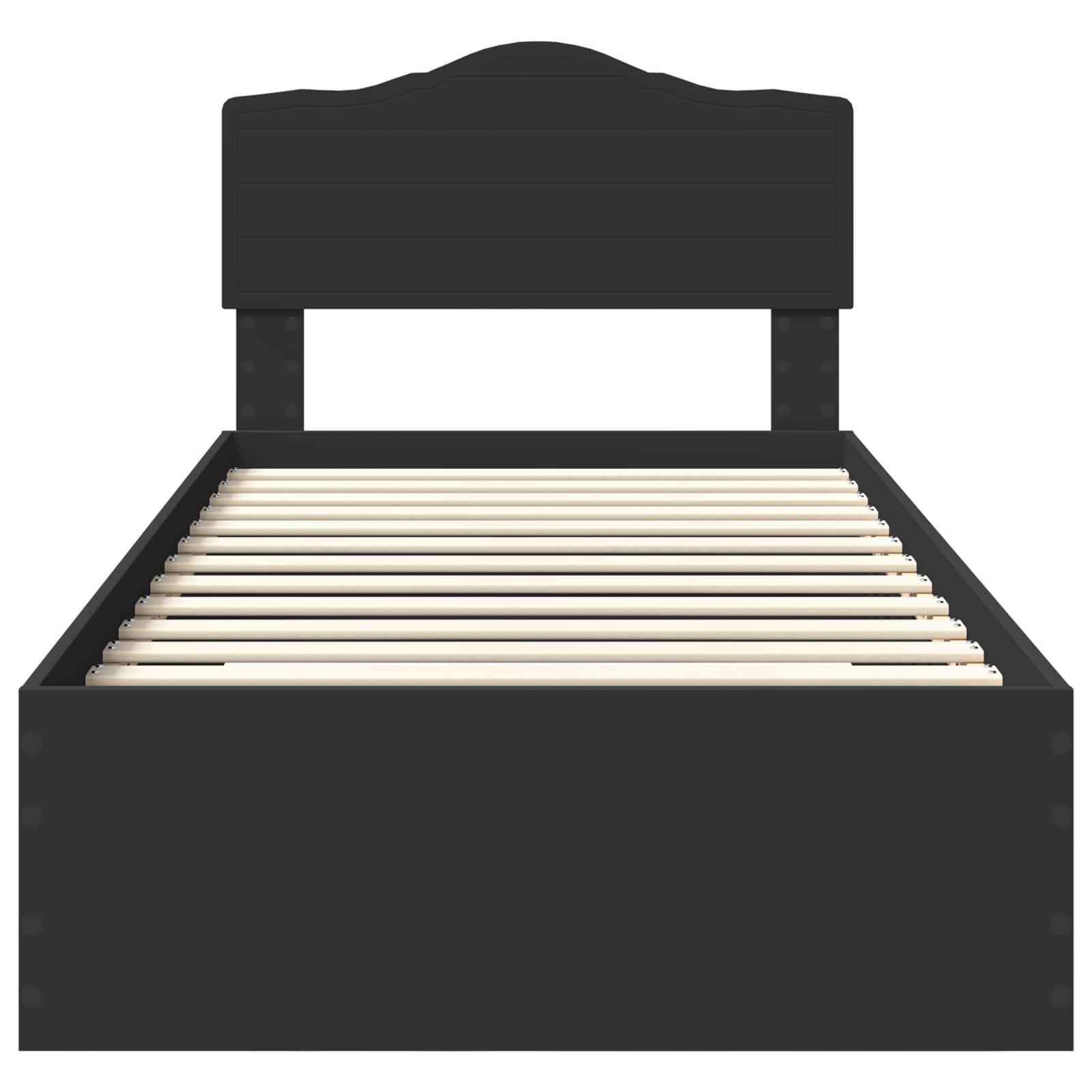 Bedframe met hoofdeinde Zwart 100 x 200 cm Bewerkt hout
