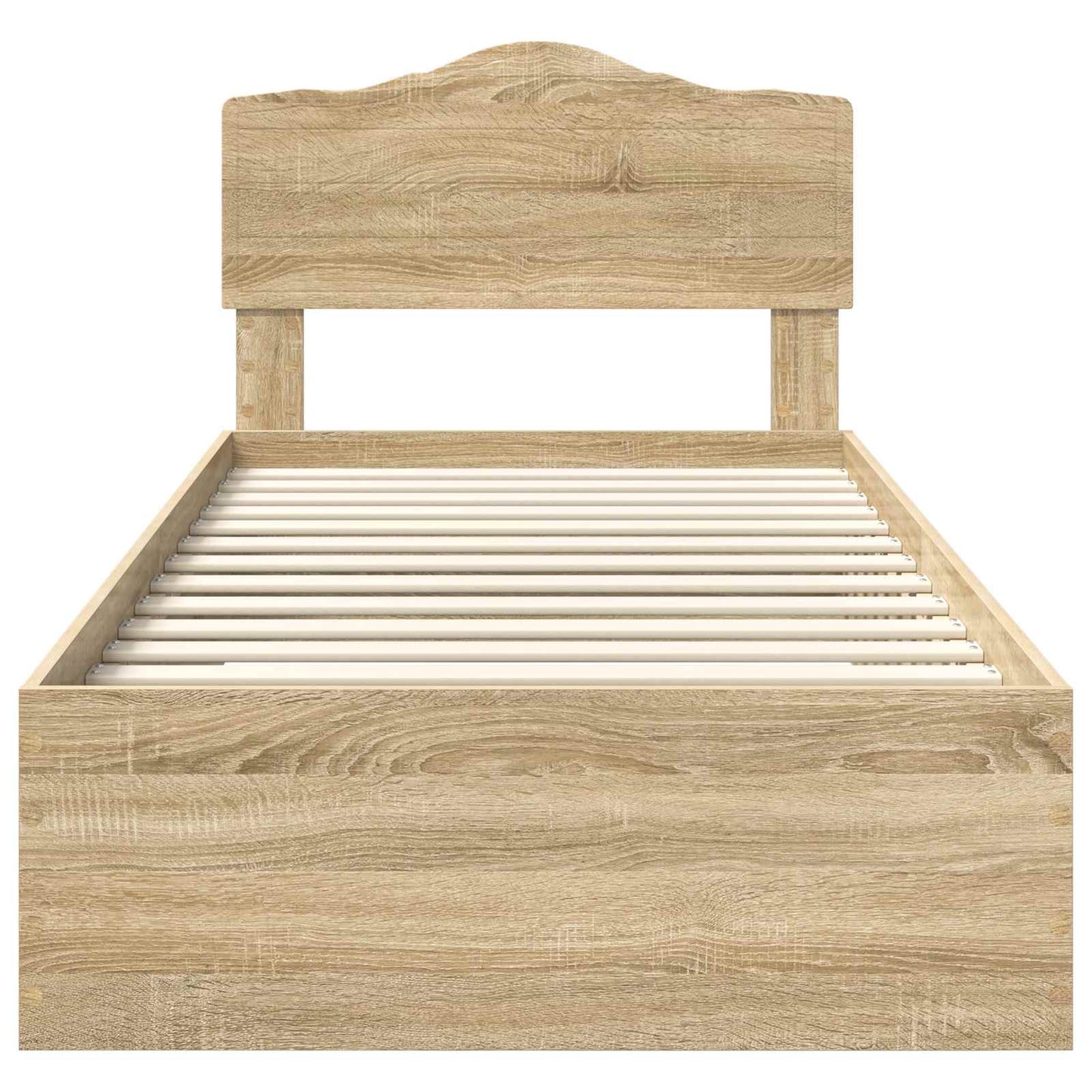 Bedframe met hoofdeinde Sonoma Eiken 100 x 200 cm Bewerkt hout