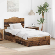 Bedframe 100x200 cm oudhout met lades