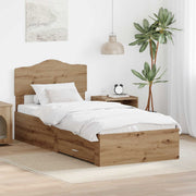 Bedframe 100x200 cm Artisan eiken met lades