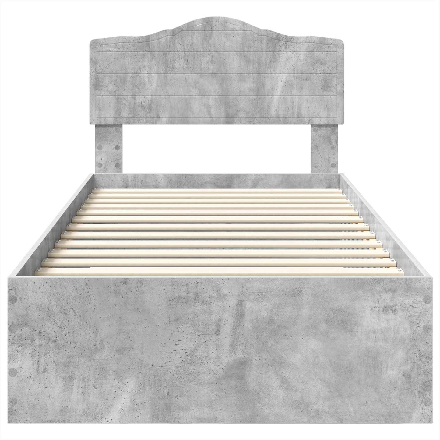 Bedframe met hoofdeinde Beton Grijs 90 x 200 cm Bewerkt hout