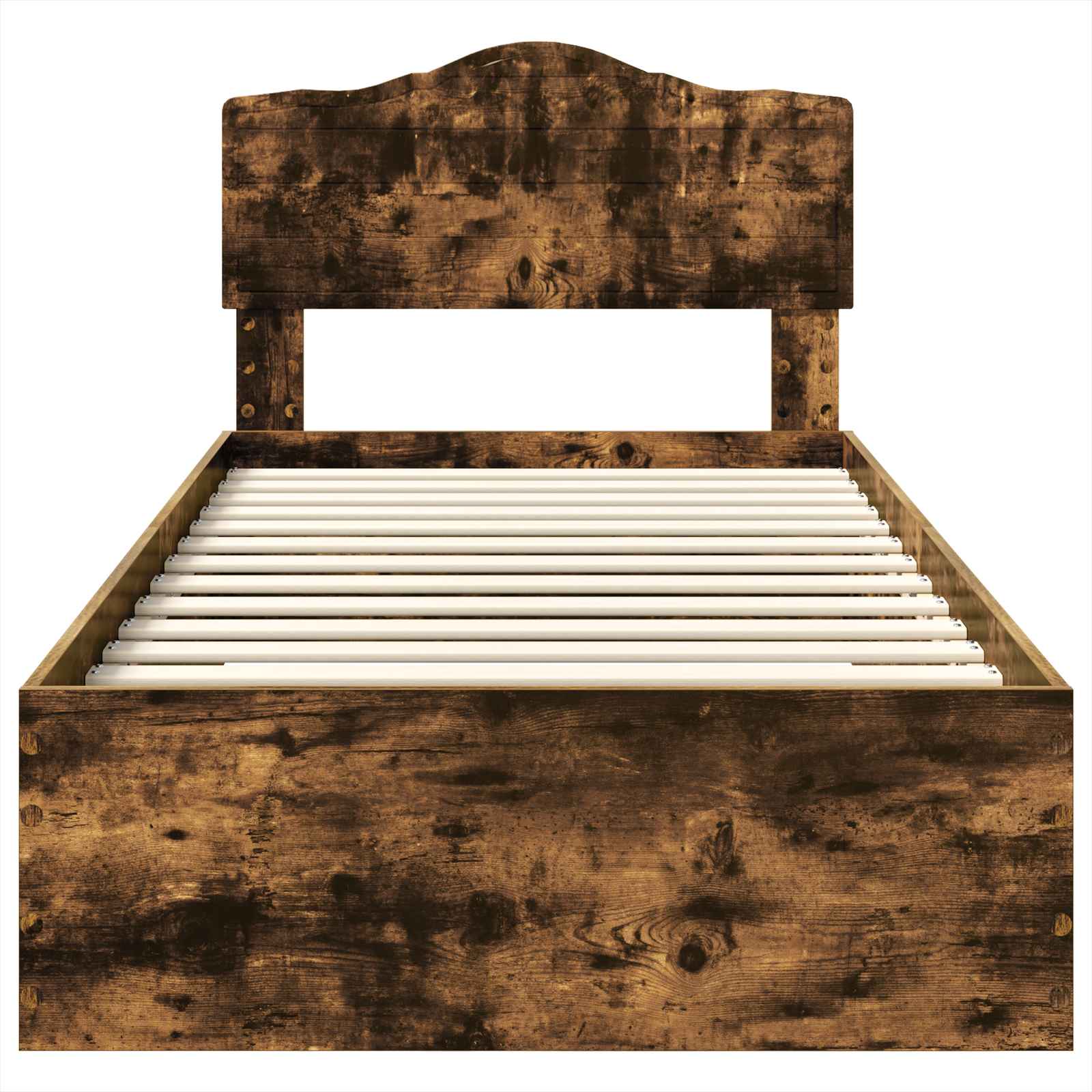 Bedframe met hoofdeinde Gerookt eiken 90 x 200 cm Bewerkt hout