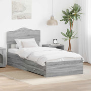 Bedframe 90x200 cm grijs sonoma bewerkt hout