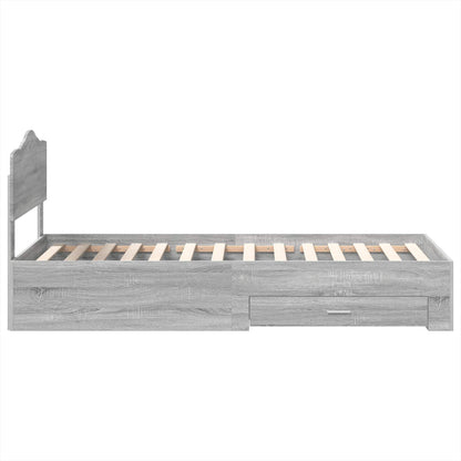 Bedframe met hoofdeinde Grijs Sonoma 90 x 200 cm Bewerkt hout