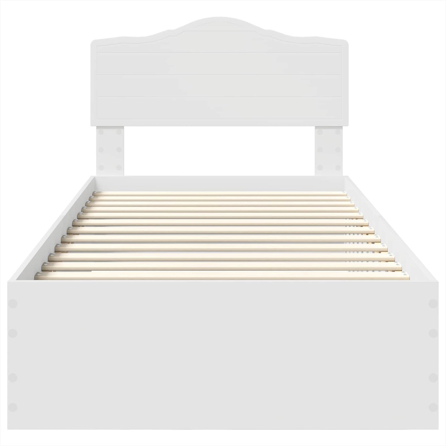 Bedframe met hoofdeinde met lade Wit 90 x 190 cm Bewerkt hout