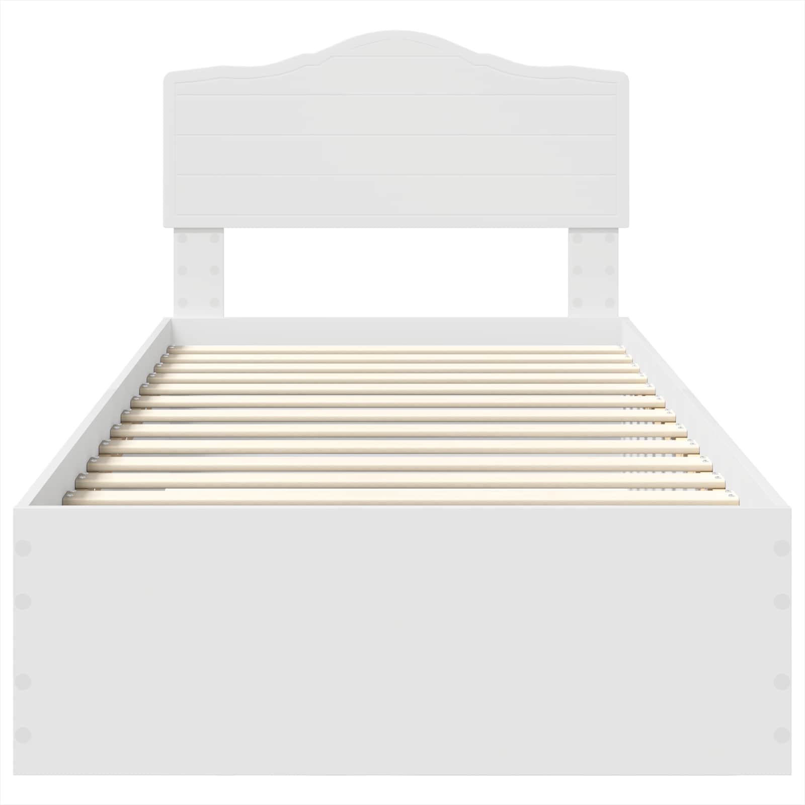Bedframe met hoofdeinde met lade Wit 90 x 190 cm Bewerkt hout