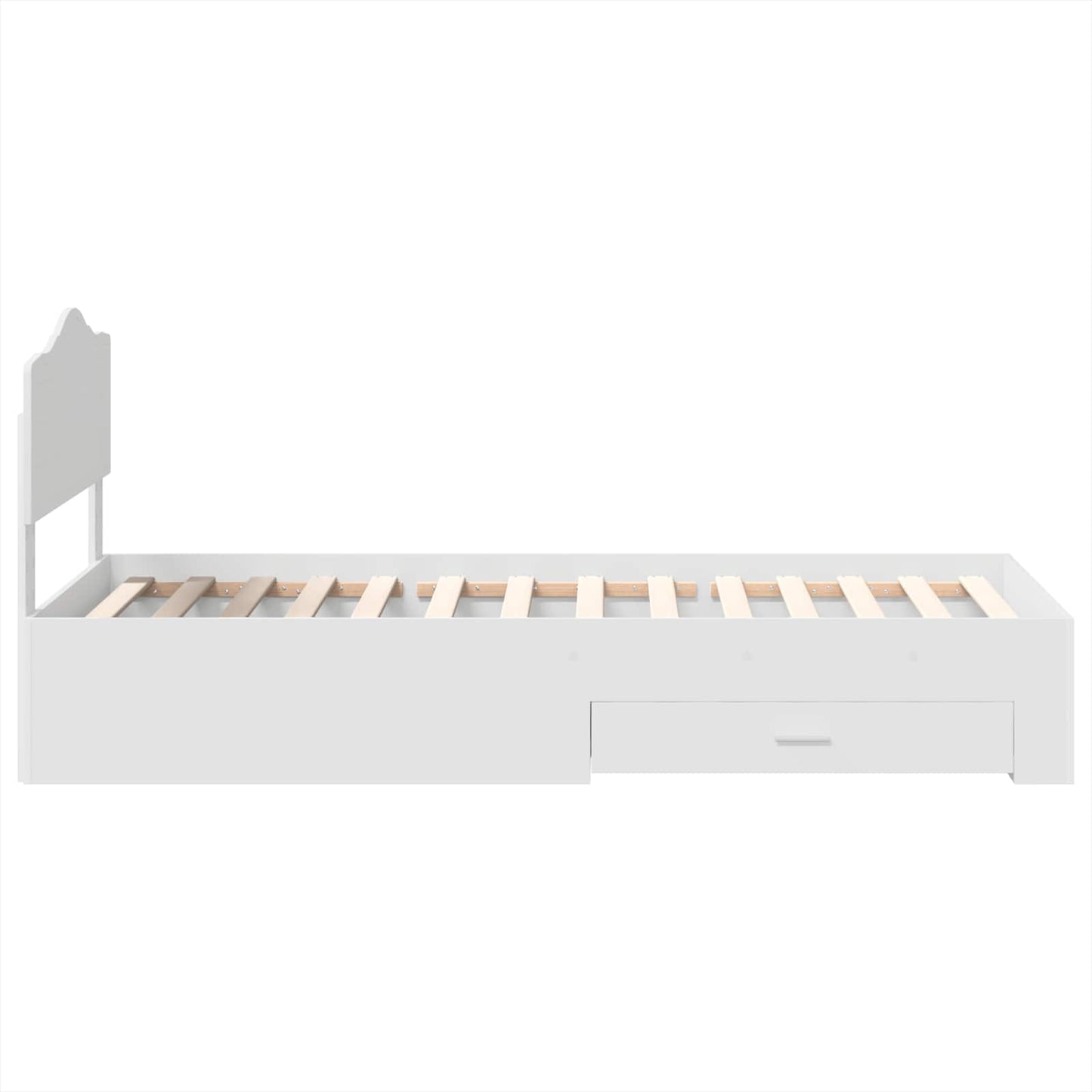 Bedframe met hoofdeinde met lade Wit 90 x 190 cm Bewerkt hout