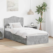 Bedframe 90x190 cm beton grijs bewerkt hout