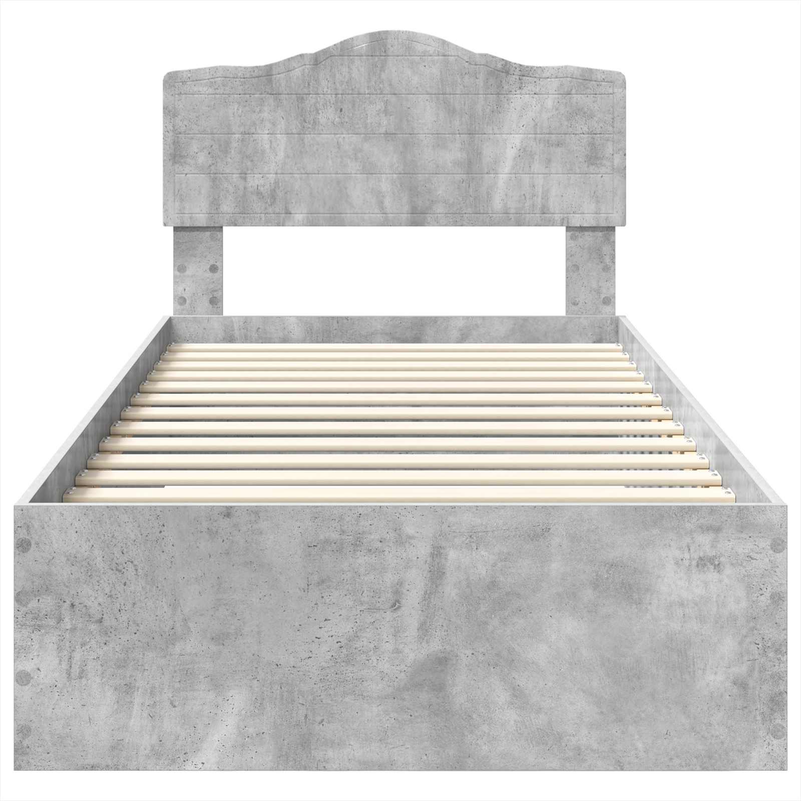 Bedframe met hoofdeinde Beton Grijs 75 x 190 cm Bewerkt hout