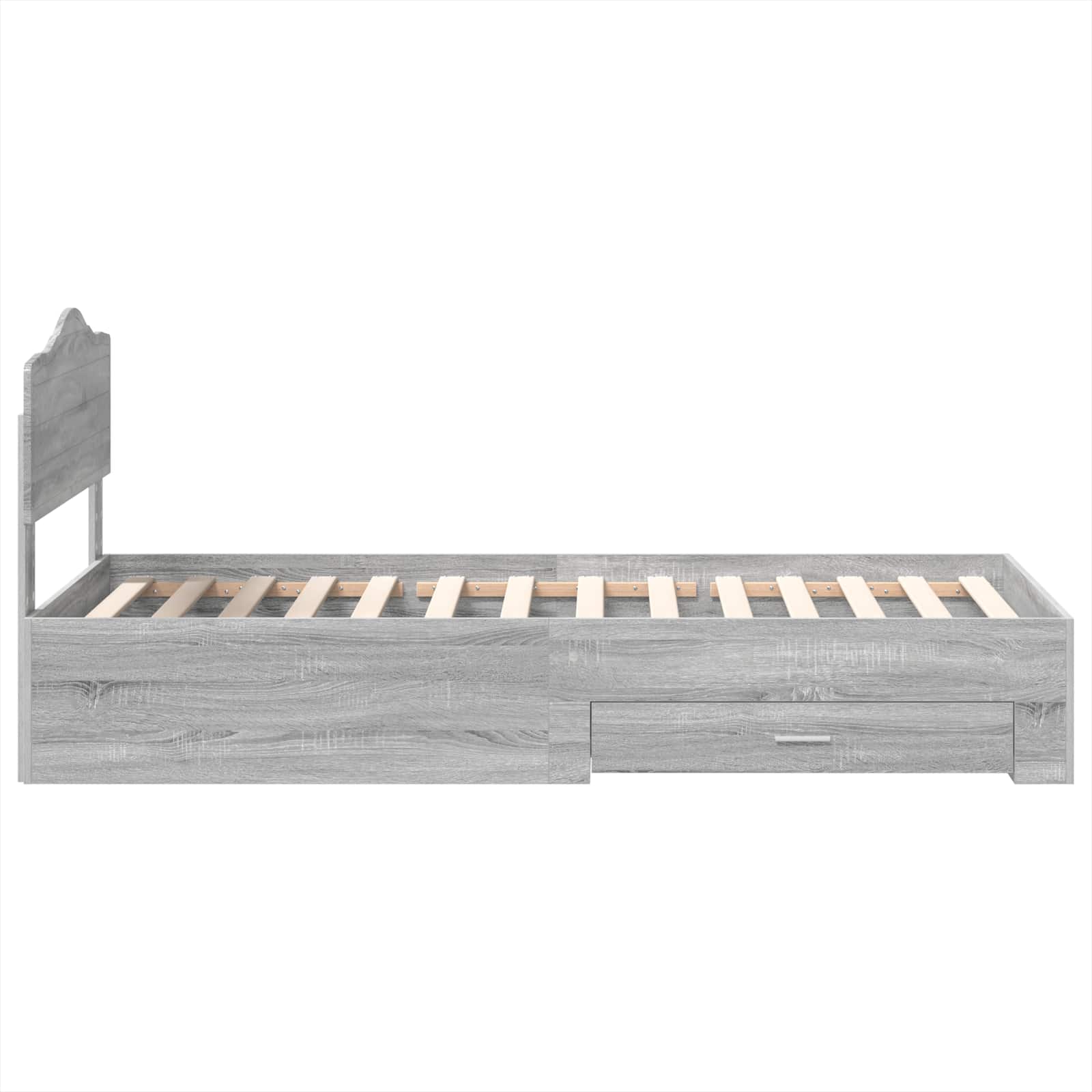Bedframe met hoofdeinde Grijs Sonoma 75 x 190 cm Bewerkt hout
