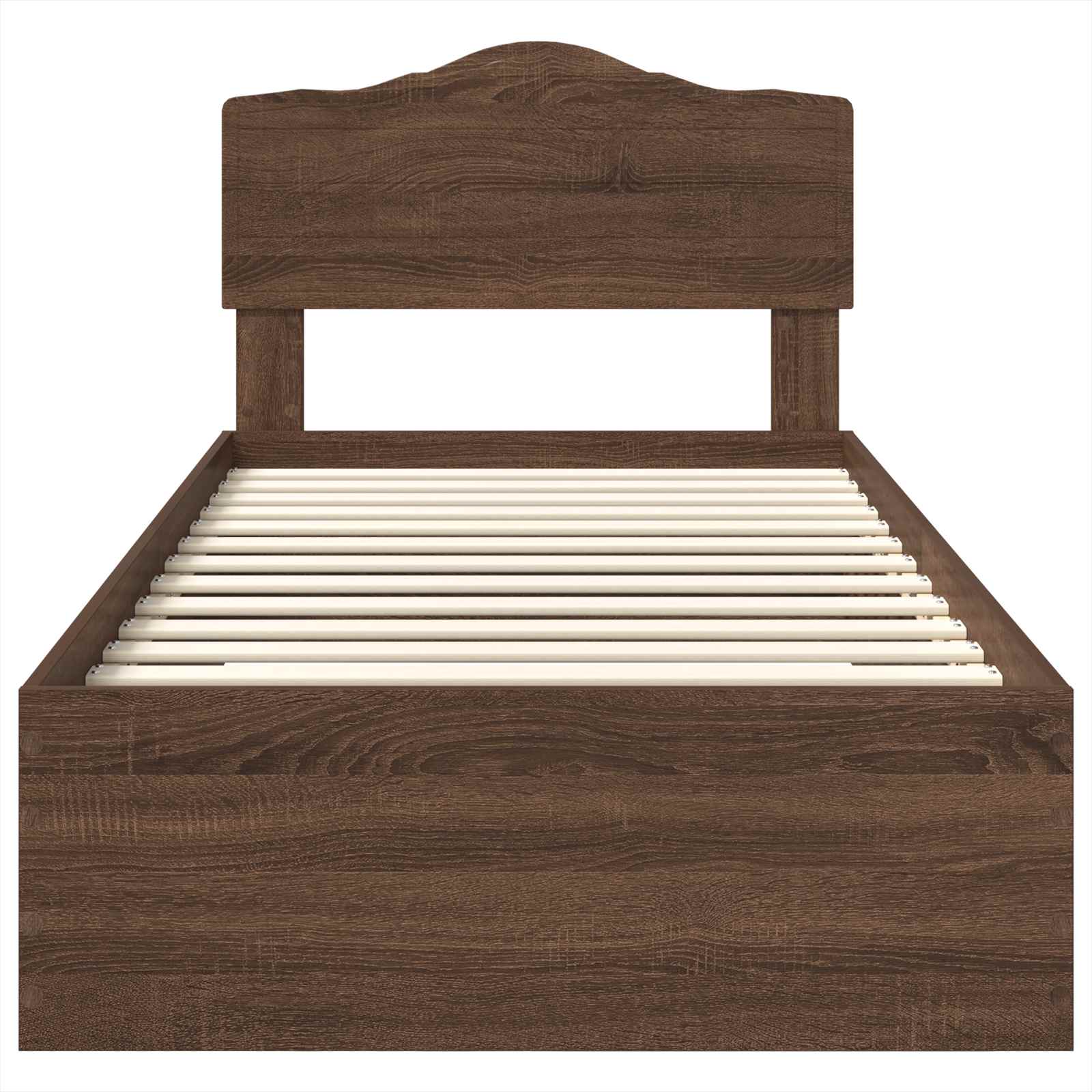 Bedframe met hoofdeinde Bruin Eiken 75 x 190 cm Bewerkt hout